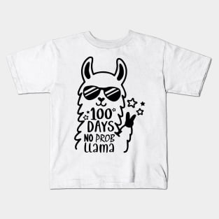 Funny 100 Days of School, No Prob Llama 100 days smarter Kids T-Shirt